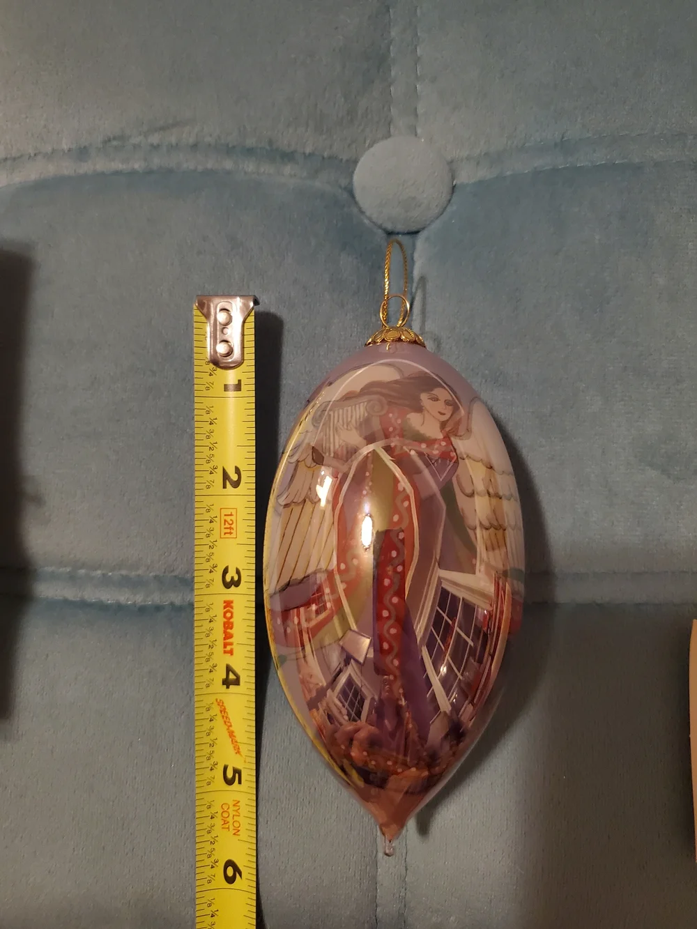 Pier 1 Li Bien 2005 Angel Harp Teardrop Glass Ornament Boxed